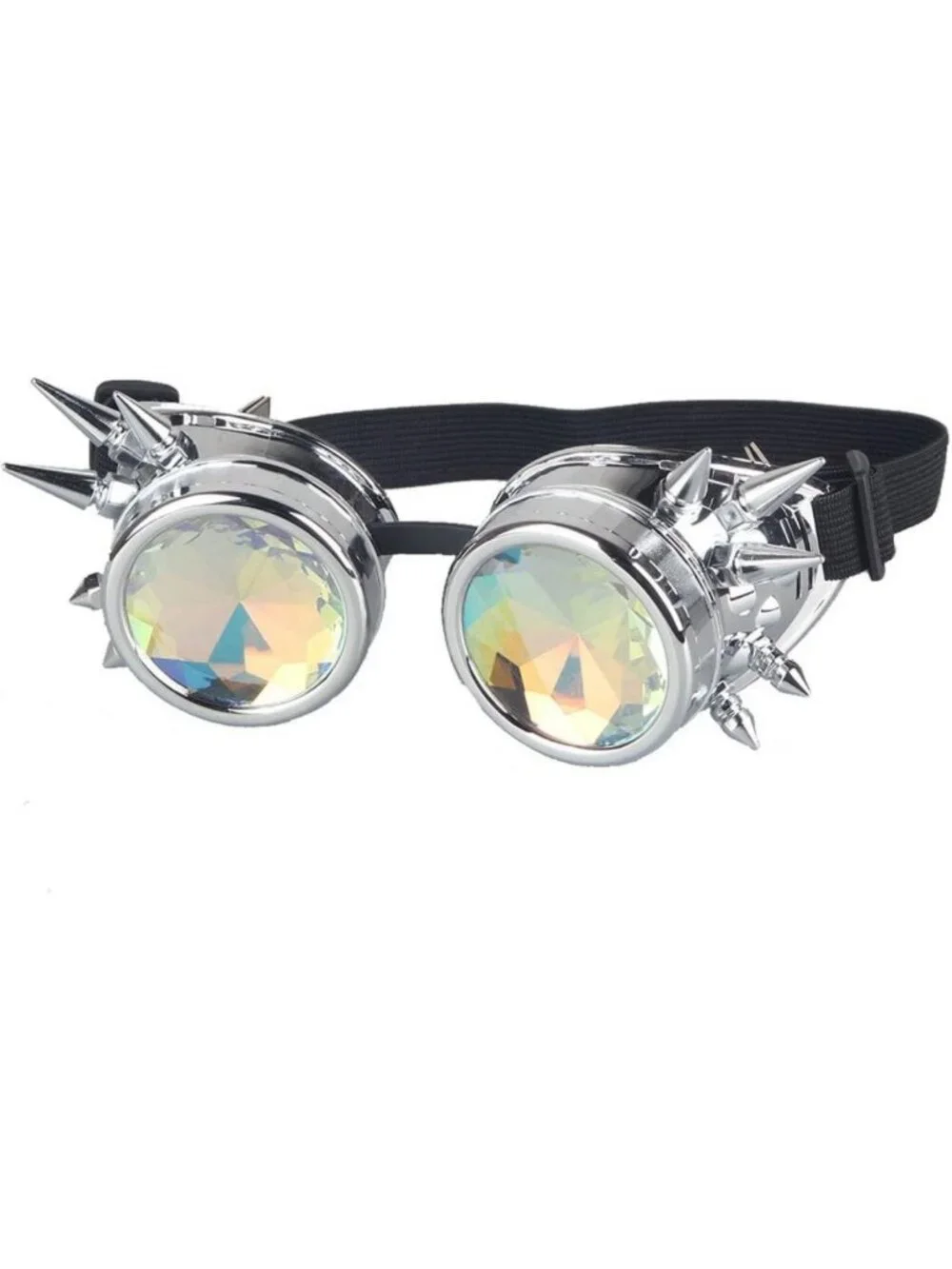 Kaleidoscope Spiked Goggles with Adjustable Straps | Crystal Lenses for Cosplay